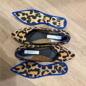 Rothy's Black and Tan Leopard Flats